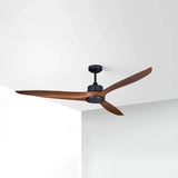 Three-Blade Streamlined Wooden Ceiling Fan Light - Clowas