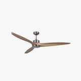 Three-Blade Streamlined Wooden Ceiling Fan Light - Clowas