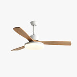 Faux Wood White Bedroom Fan Light - Clowas