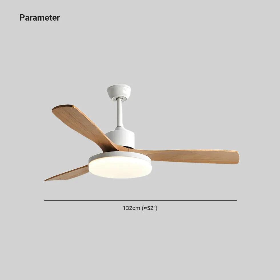 Faux Wood White Bedroom Fan Light - Clowas