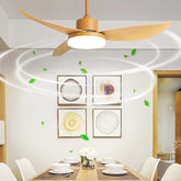Curved Blade Modern Dining Room Fan Light - Clowas