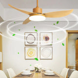 Curved Blade Modern Dining Room Fan Light - Clowas