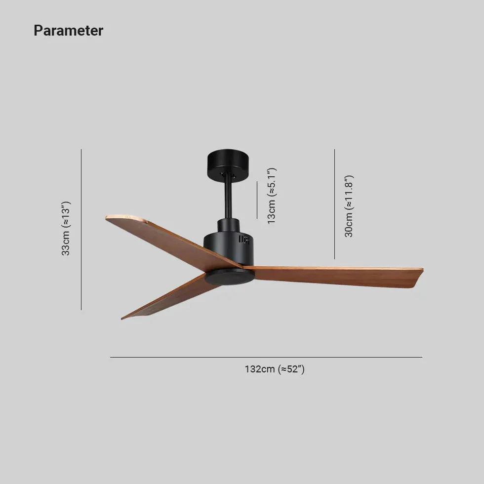 Three-Blade Walnut Color Simple Kitchen Fan Light - Clowas