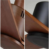 Three-Blade Walnut Color Simple Kitchen Fan Light - Clowas