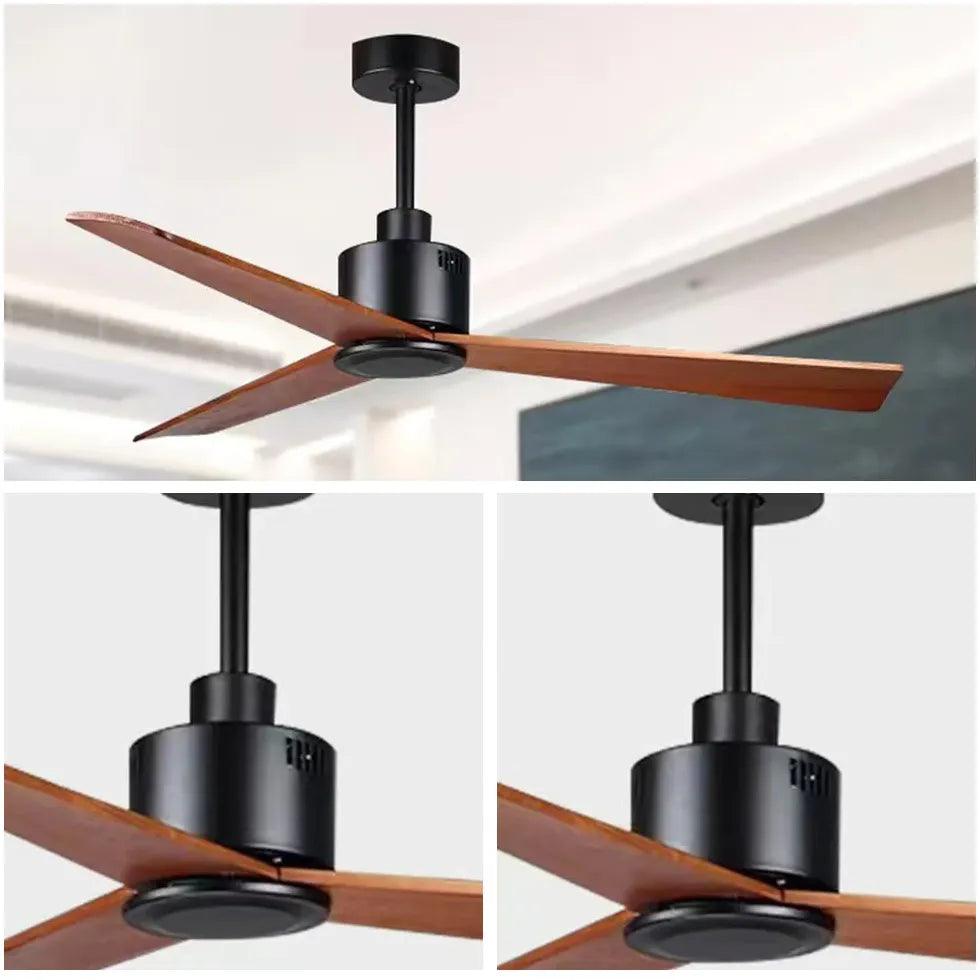 Three-Blade Walnut Color Simple Kitchen Fan Light - Clowas