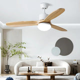 Wooden Tri-blade Walnut Color Ceiling Fan Light - Clowas