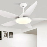 Streamlined White Modern Living Room Fan Light - Clowas