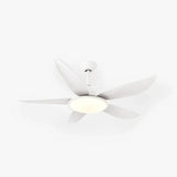 Streamlined White Modern Living Room Fan Light - Clowas