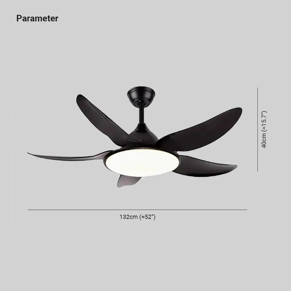 Streamlined White Modern Living Room Fan Light - Clowas