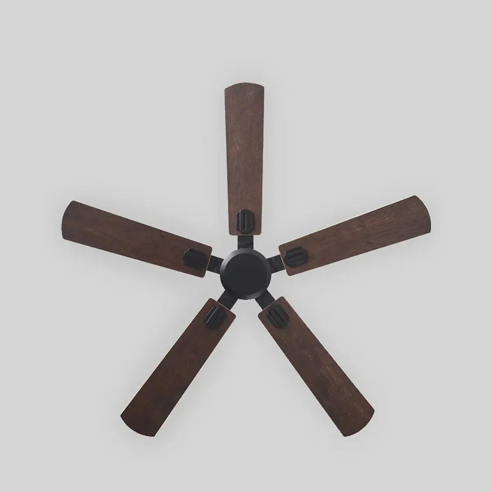 Five Leaf Wooden Vintage Restaurant Ceiling Fan Light - Clowas