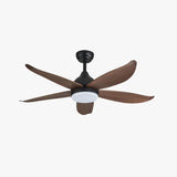 Wooden Black Living Room LED Fan Light - Clowas