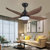 Wooden Black Living Room LED Fan Light - Clowas