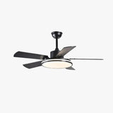 Metal Black Modern Living Room Ceiling Fan Light - Clowas