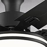 Metal Black Modern Living Room Ceiling Fan Light - Clowas