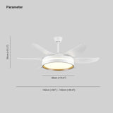 LED White Metal Modern Fan Light - Clowas