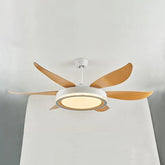 Wood Grain Blades White Body Fan Light - Clowas
