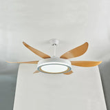 Wood Grain Blades White Body Fan Light - Clowas