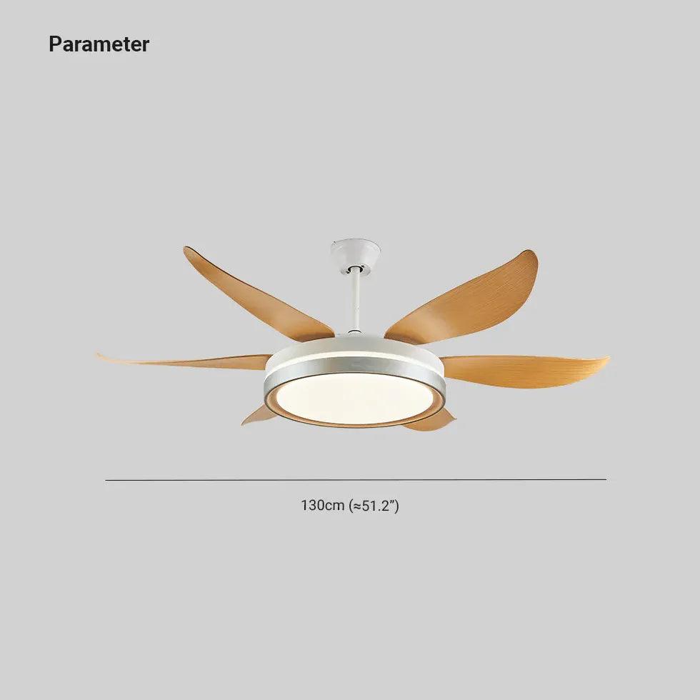 Wood Grain Modern Living Room Fan Light - Clowas