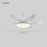 White Metal LED Modern Fan Light - Clowas