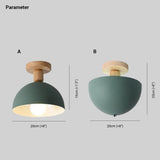 Hemispherical Corridor Wooden Ceiling Light - Clowas