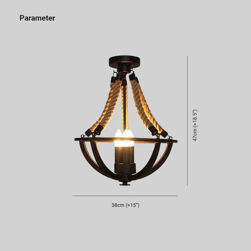 Hemispherical Metal Frame Black Vintage Pendant Light - Clowas