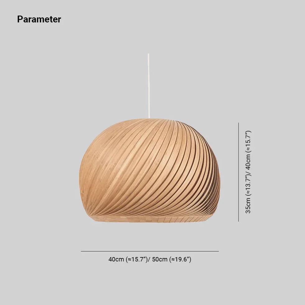 Hemispherical Spiral Wooden Pendant Light - Clowas