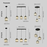 Transparent Cylindrical Glass Pendant Light - Clowas