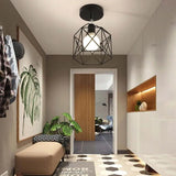 Geometric Metal Frame Black Modern Ceiling Light - Clowas
