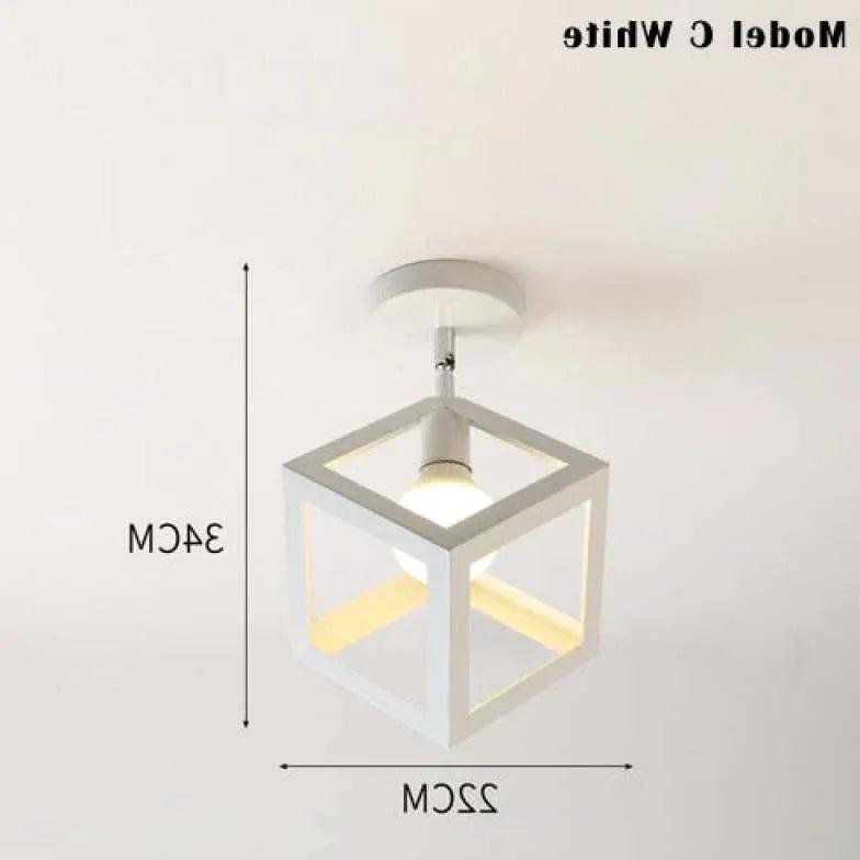 Geometric Metal Frame Black Modern Ceiling Light - Clowas