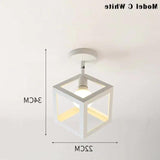 Geometric Metal Frame Black Modern Ceiling Light - Clowas