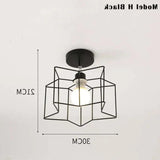 Geometric Metal Frame Black Modern Ceiling Light - Clowas