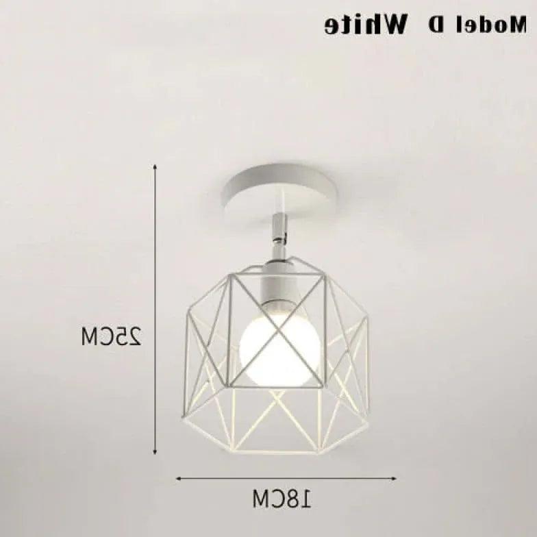 Geometric Metal Frame Black Modern Ceiling Light - Clowas