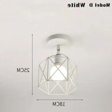 Geometric Metal Frame Black Modern Ceiling Light - Clowas