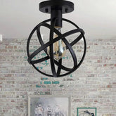 Black Spherical Cage Industrial Ceiling Light - Clowas