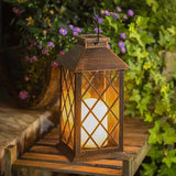 Hollow Out Flameless Candle Solar Lantern - Clowas