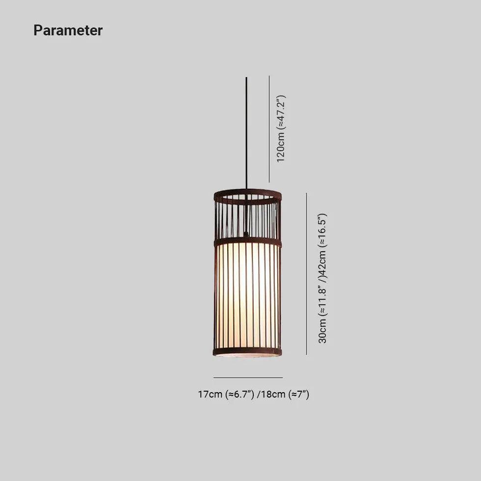 Hollowed Out Wood Rattan Dining Room Pendant Light - Clowas