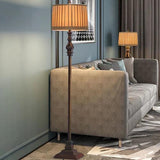 Pleated Shade Traditional Style Warm-Toned Floor Lamp - Clowas