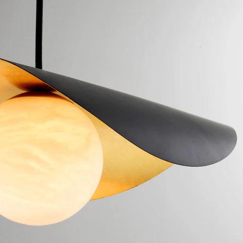 Wavy Black Lampshade Living Room Pendant Light - Clowas