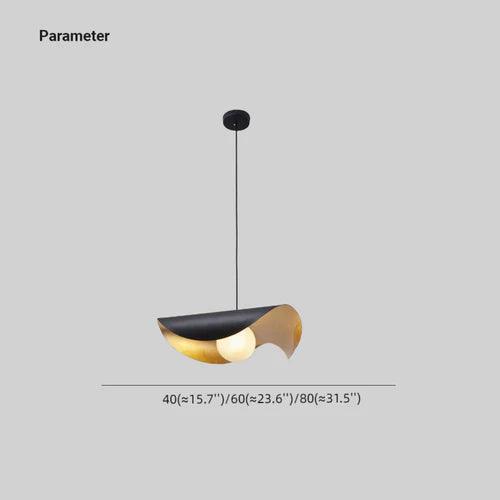 Wavy Black Lampshade Living Room Pendant Light - Clowas