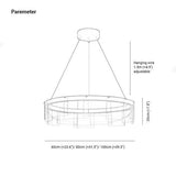 Black Glass Circle Living Room Pendant Light - Clowas