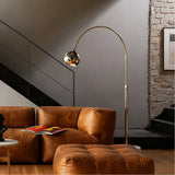 Minimalist Arc Curved Floor Lamp Metal Dimmable for Living Room