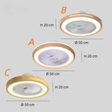 Nordic Ceiling Fan with Light Quiet and Dimmable for Bedroom, Ø 50 cm