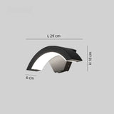 Modern Outdoor Curve Wall Light with Motion Sensor IP65 for Exterior Wall