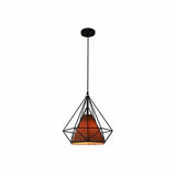 Diamond-Shaped Black Metal Industrial Pendant Light - Clowas