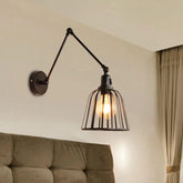 Iron lampshade Adjustable Industrial Black Wall Lamps - Clowas