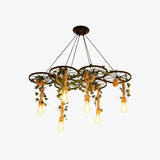 Iron Ring Hemp Rope Black Industrial Chandelier - Clowas