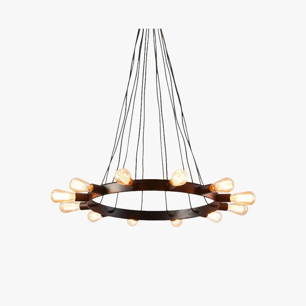Iron Ring Light Bulb LED Vintage Chandelier - Clowas