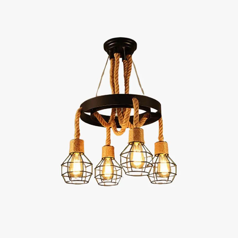 Iron Rope Black Industrial Chandelier - Clowas