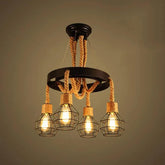 Iron Rope Black Industrial Chandelier - Clowas