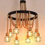 Iron Rope Black Industrial Chandelier - Clowas